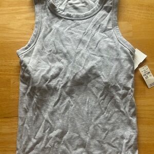 American Eagle Gray Ribbed Tank Top XS